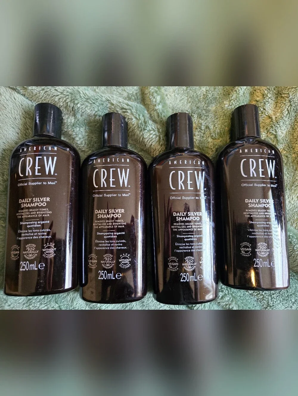 Four American Crew Mens Daily Silver Shampoo for Men — 250ml Bundle New Salon